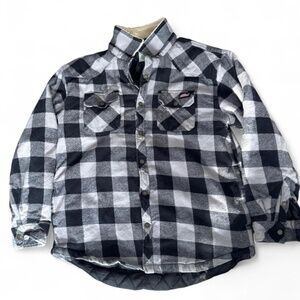 Dickies | Men’s Sz XL SHERPA black and white checkered flannel jacket